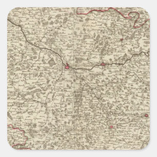 Pegatina Cuadrada Áreas urbanas de Francia 2