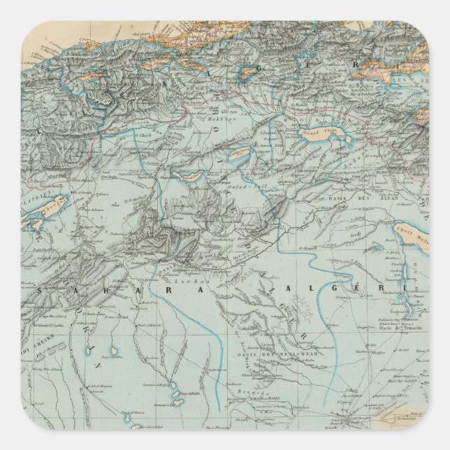 Pegatina Cuadrada Argelia (Anverso)