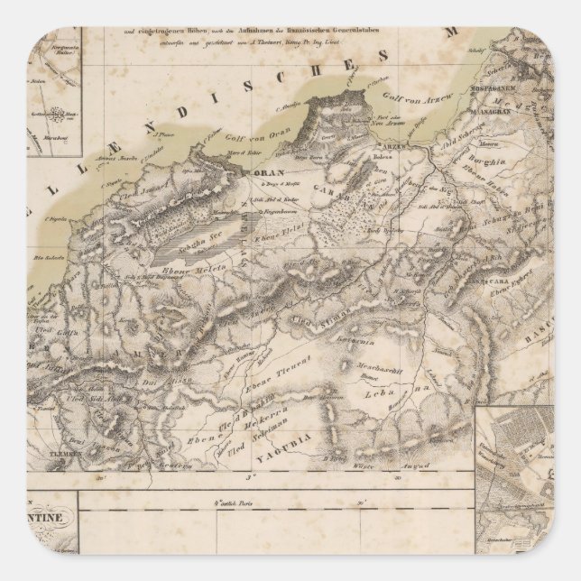 Pegatina Cuadrada Argelia 2 (Anverso)