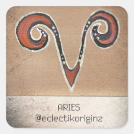 Pegatina Cuadrada Aries