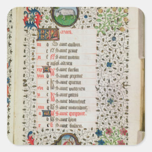 Pegatina Cuadrada Aries y un hombre talando árboles