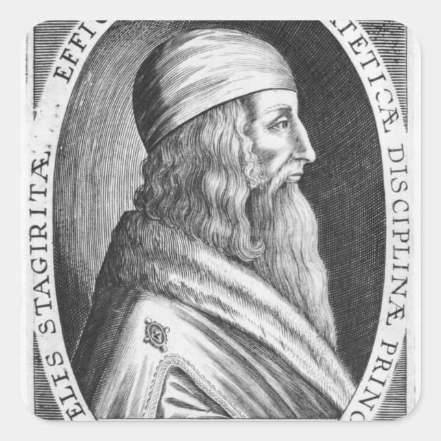 Pegatina Cuadrada Aristóteles (Anverso)