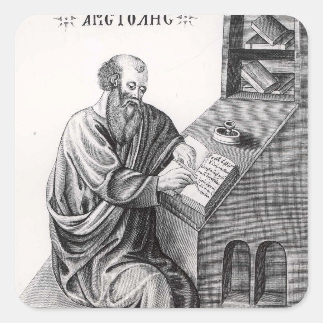 Pegatina Cuadrada Aristóteles (Anverso)