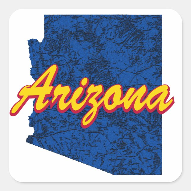 Pegatina Cuadrada Arizona (Anverso)