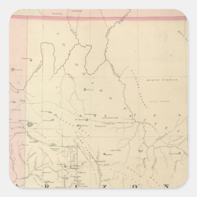 Pegatina Cuadrada Arizona (Anverso)