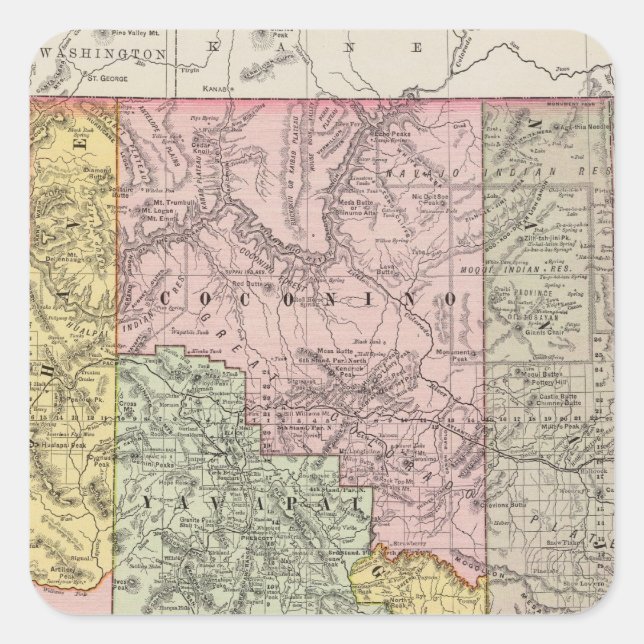 Pegatina Cuadrada Arizona 4 (Anverso)