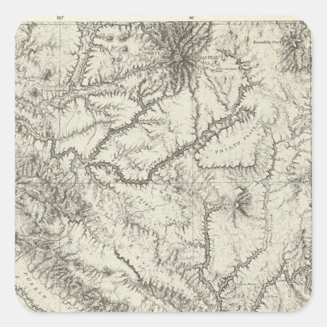 Pegatina Cuadrada Arizona 4 (Anverso)