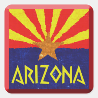 PEGATINA CUADRADA ARIZONA FLAG