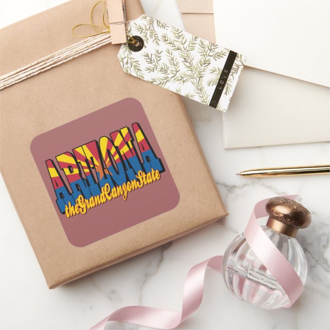 Pegatina Cuadrada Arizona Grand Canyon State (Regalar)