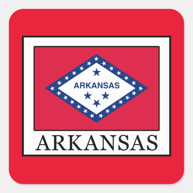 Pegatina Cuadrada Arkansas (Anverso)