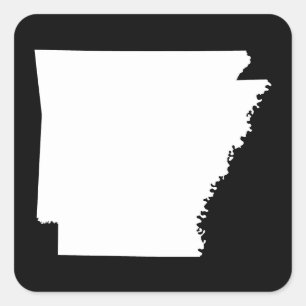 Pegatina Cuadrada Arkansas en blanco