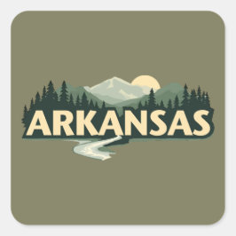 Pegatina Cuadrada Arkansas Estados Unidos