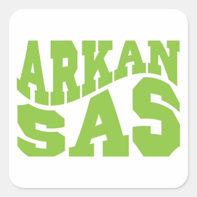 Pegatina Cuadrada Arkansas - Orgullo del Estado (Anverso)