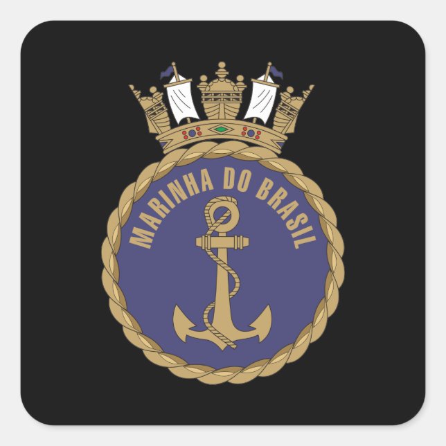 Pegatina Cuadrada "Armada brasileña" (Anverso)