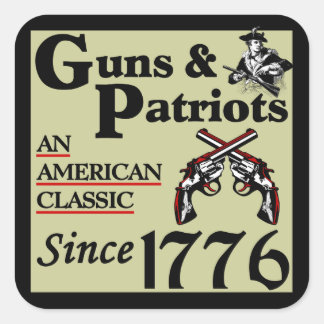 Pegatina Cuadrada Armas y patriotas