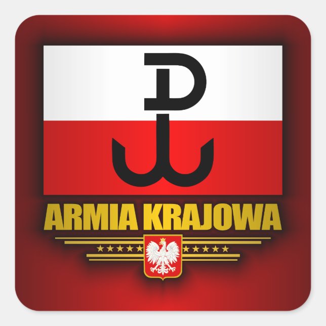 Pegatina Cuadrada Armia Krajowa (Anverso)