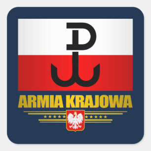 Pegatina Cuadrada Armia Krajowa