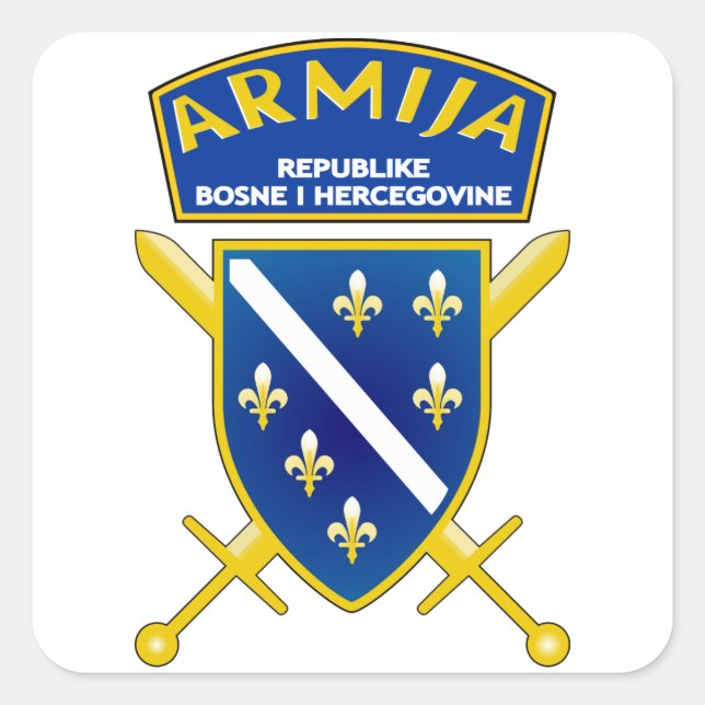 Pegatina Cuadrada Armija BiH (Anverso)
