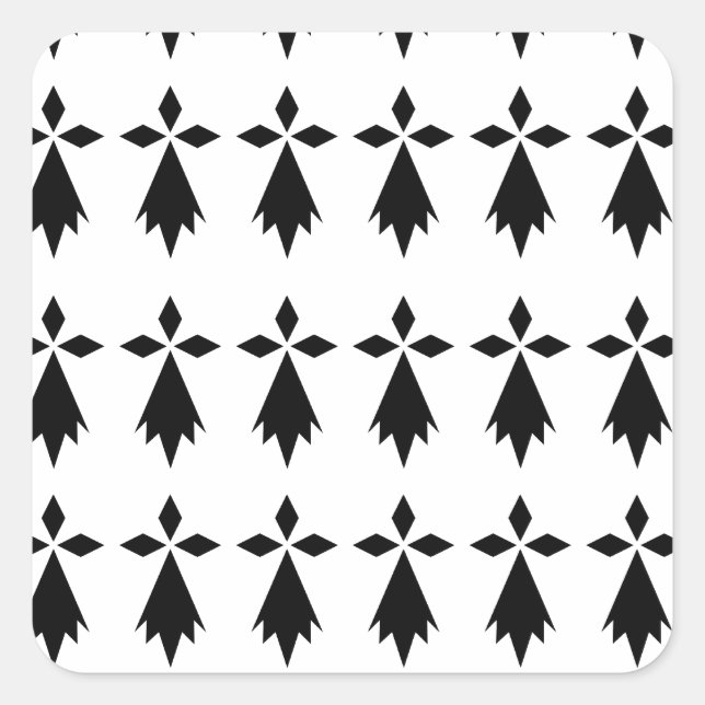 Pegatina Cuadrada armiño bandera Bretaña (Anverso)