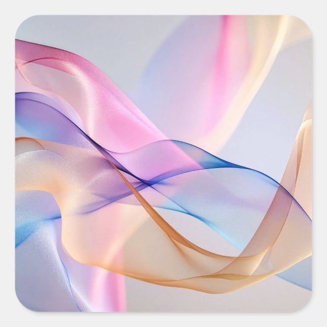 Pegatina Cuadrada Armonía Fluida en Movimiento (Anverso)