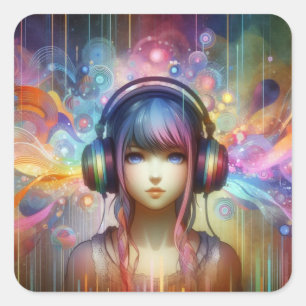 Pegatina Cuadrada Armonía galáctica