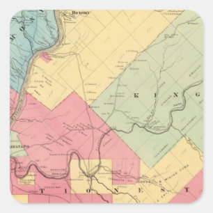 Pegatina Cuadrada Armonía, nuez dura, Kingsley, los municipios de