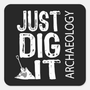 Pegatina Cuadrada Arqueología cavar