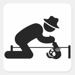 Pegatina Cuadrada Arqueólogo