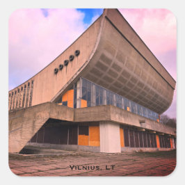Pegatina Cuadrada Arquitectura modernista lituana - Vilnius