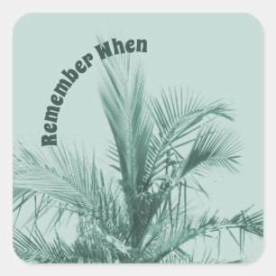 Pegatina Cuadrada Arriba de la palmera en verde pálido