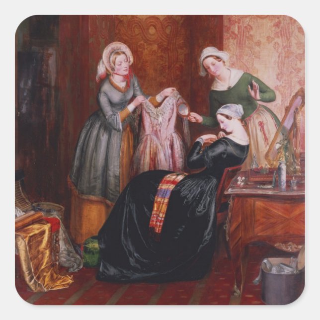 Pegatina Cuadrada Arrojando sus malezas (Anverso)