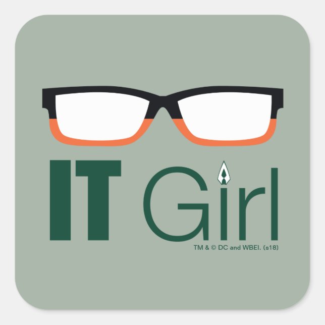 Pegatina Cuadrada Arrow | IT Girl Glasses Graphic (Anverso)