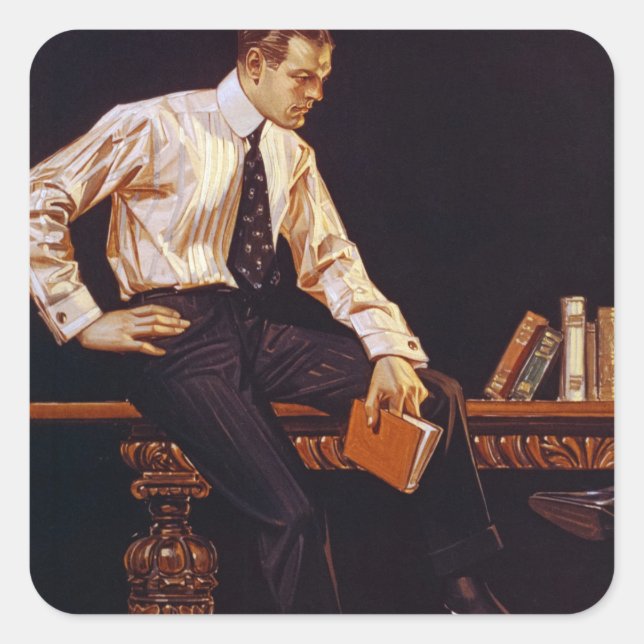 Pegatina Cuadrada Arrow shirt Collars, American Advertisement, 1914 (Anverso)