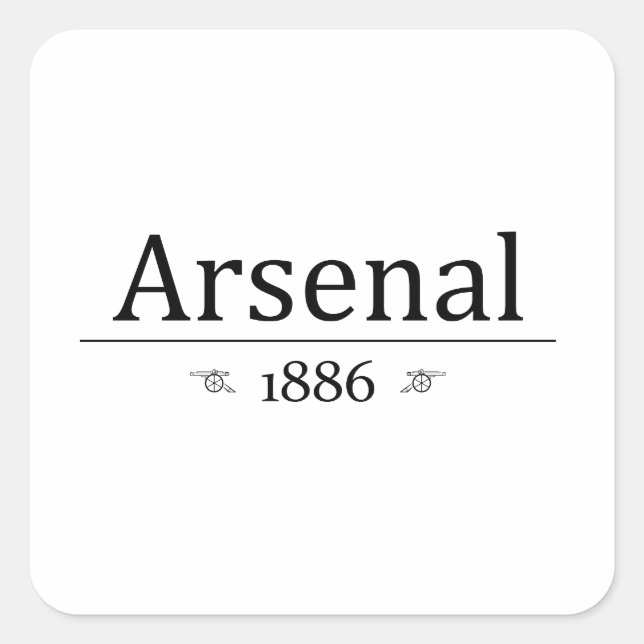 Pegatina Cuadrada Arsenal 1886 (Anverso)