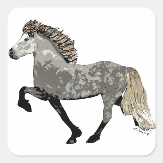 Pegatina Cuadrada Art Deco Astrid (Anverso)