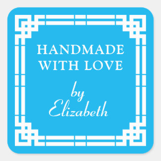 Pegatina Cuadrada Art Deco hecho a mano con amor