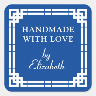Pegatina Cuadrada Art Deco hecho a mano con amor