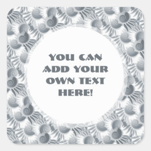 Pegatina Cuadrada Art déco verde gris elegante del estaño que ruge