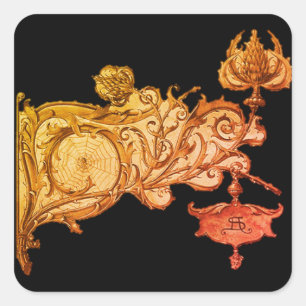 Pegatina Cuadrada Art nouveau fall sconce spiderweb anton seder