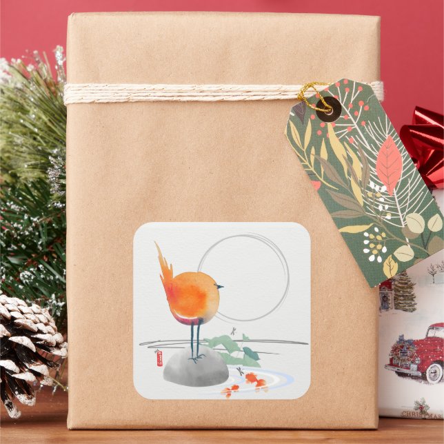 Pegatina Cuadrada ART. ZEN acuarela (Vacaciones)