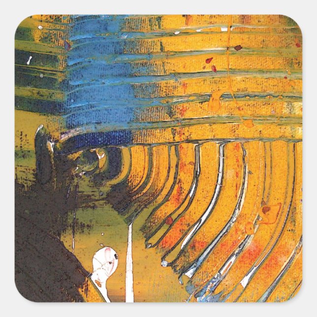 Pegatina Cuadrada Arte abstracto (Anverso)