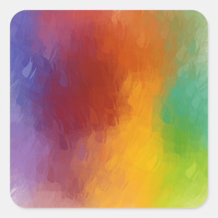Pegatina Cuadrada Arte abstracto colorido personalizado moderno y de