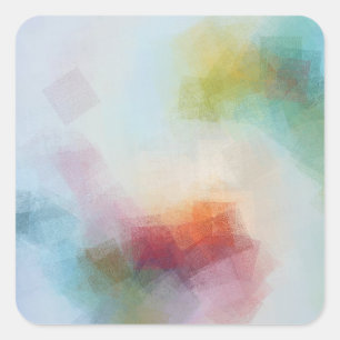 Pegatina Cuadrada Arte abstracto colorido personalizado moderno y tr