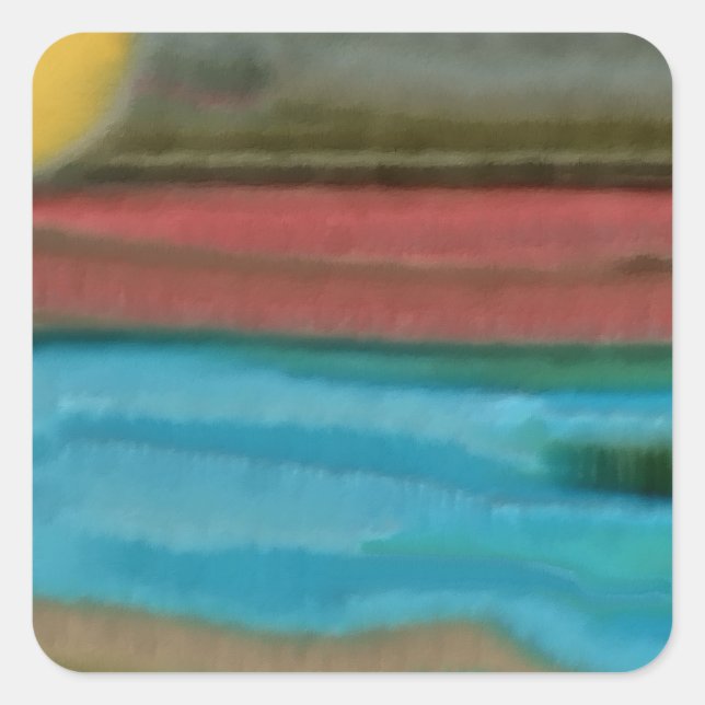 Pegatina Cuadrada Arte abstracto de Sierra Sunrise (Anverso)