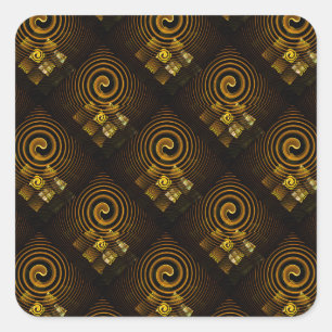 Pegatina Cuadrada Arte abstracto moderno boho elegante patrón #502