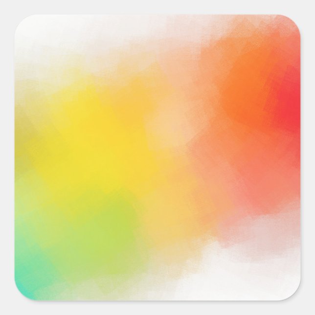 Pegatina Cuadrada Arte abstracto moderno personalizado azul verde ro (Anverso)