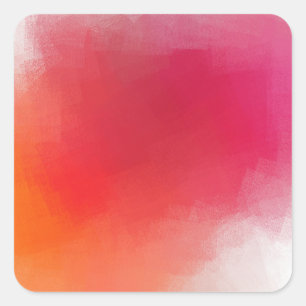 Pegatina Cuadrada Arte abstracto moderno personalizado rosa rojo nar