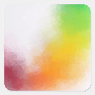 Pegatina Cuadrada Arte abstracto rosa rojo amarillo naranja azul ver