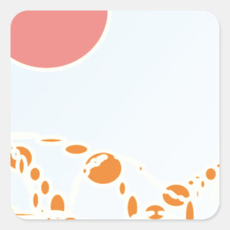 Pegatina Cuadrada arte abstracto rosa y naranja 1276