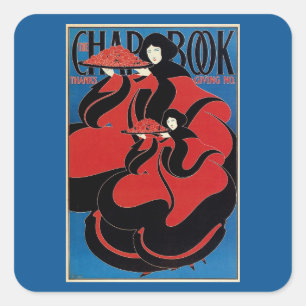 Pegatina Cuadrada Arte Antiguo Libro de Chap Thanksgiving